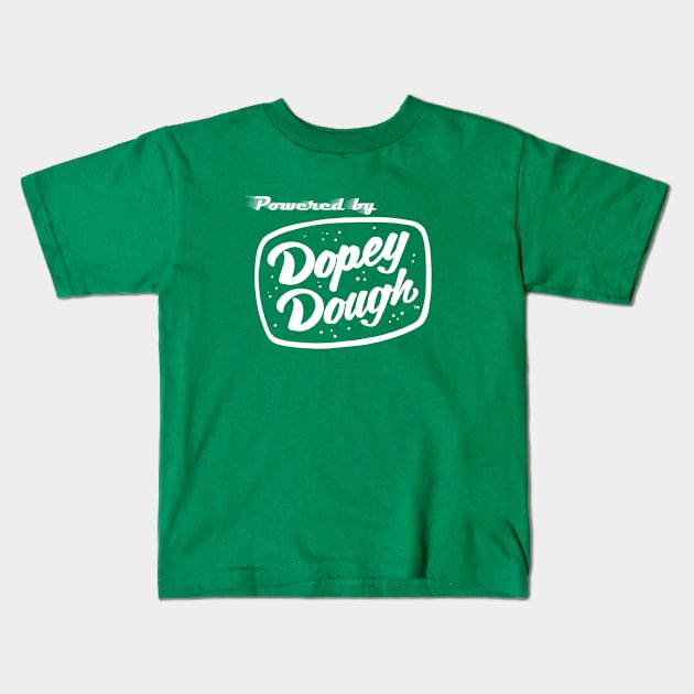 Powered by Dopey Dough Kids T-Shirt by Dopey Dough